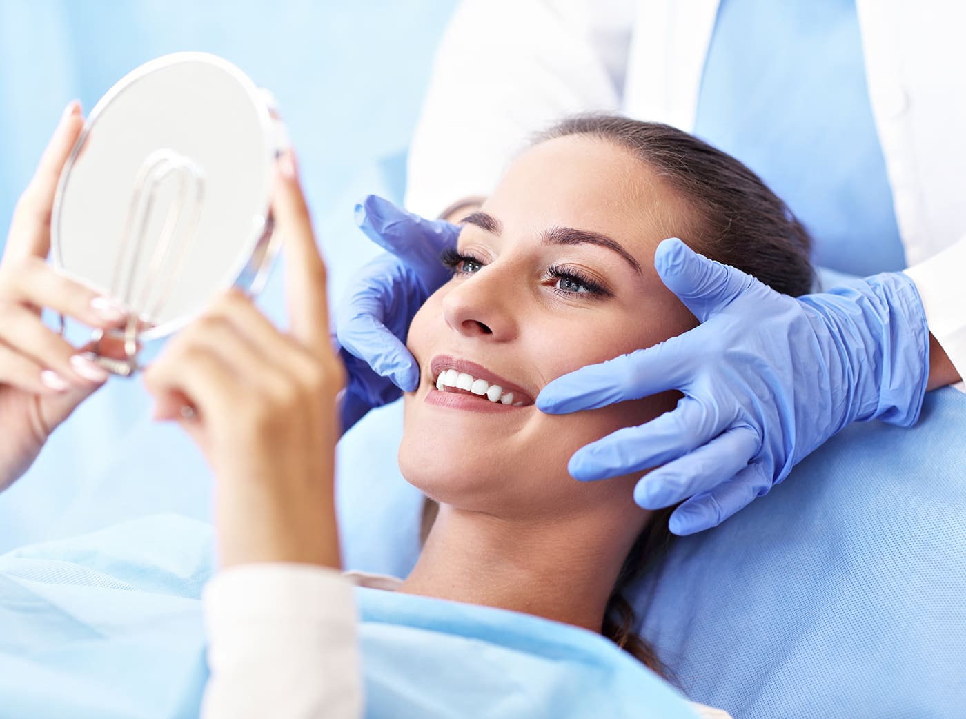 Adult woman having a visit at the dentist's
